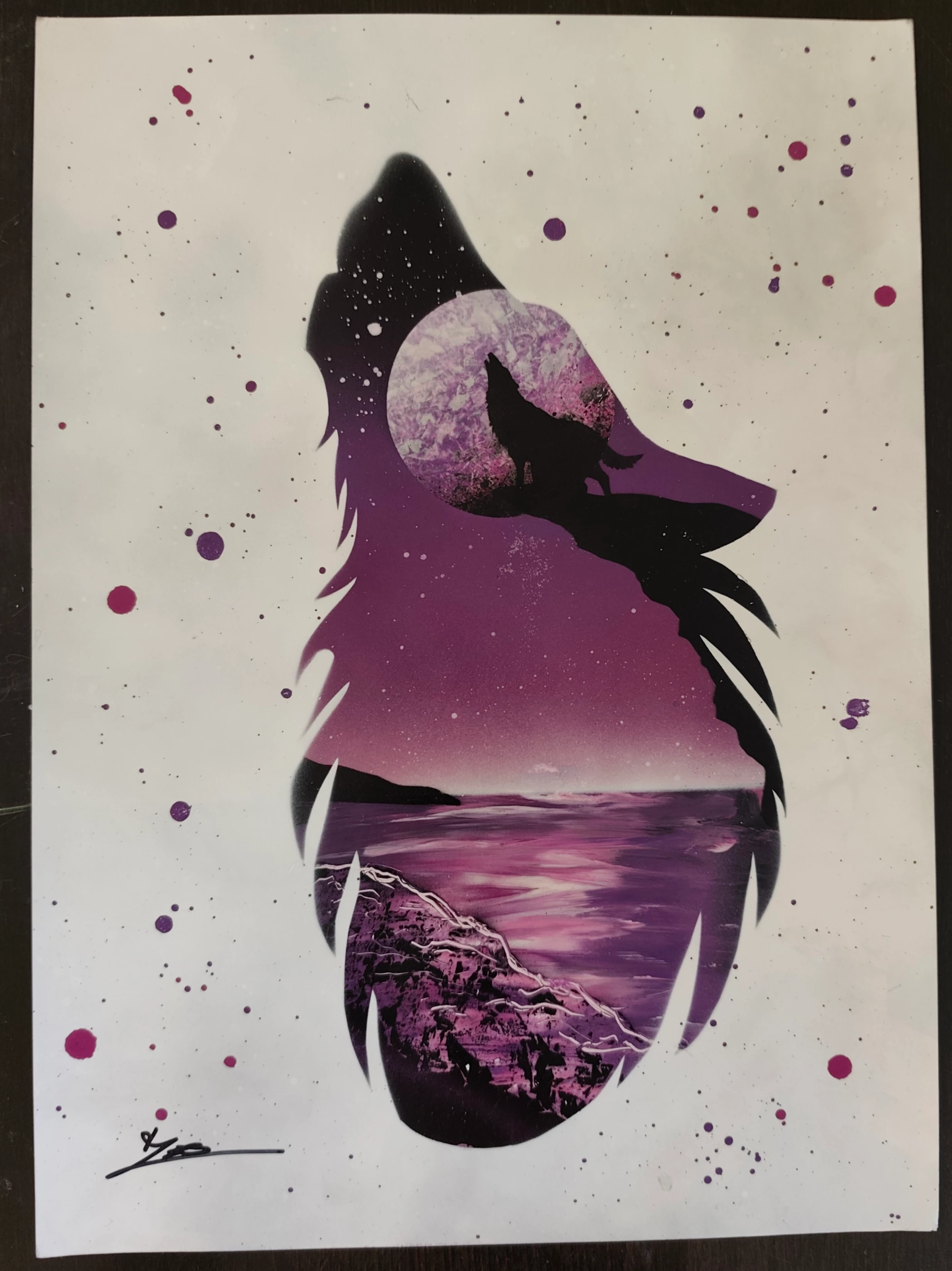 howling wolf pink